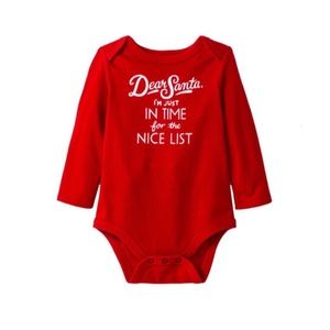 🎉HP🎉 Cat & Jack Dear Santa I’m On The Nice List Graphic Bodysuit